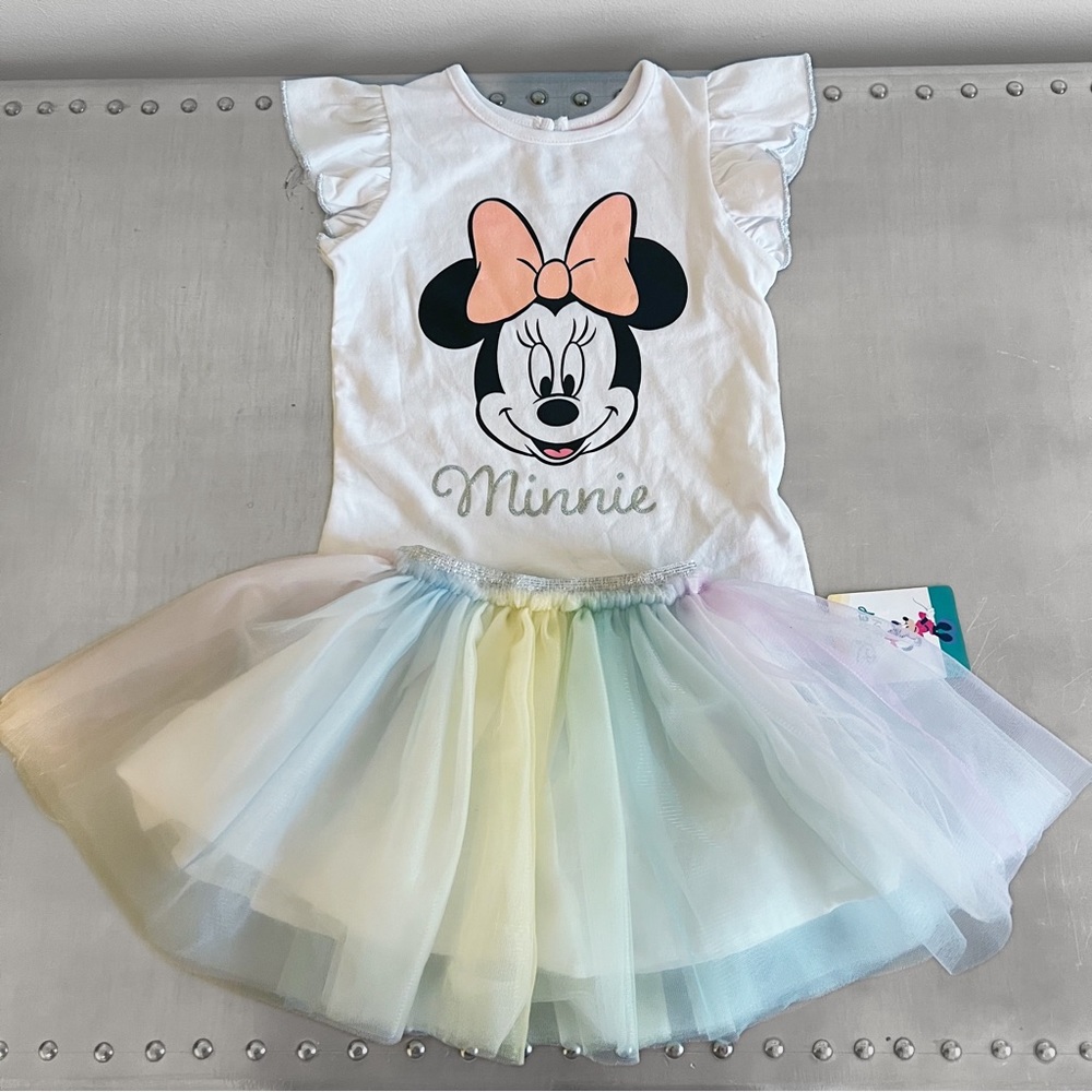 Disney Minnie Mouse Shirt & Tutu Skirt Baby Outfit